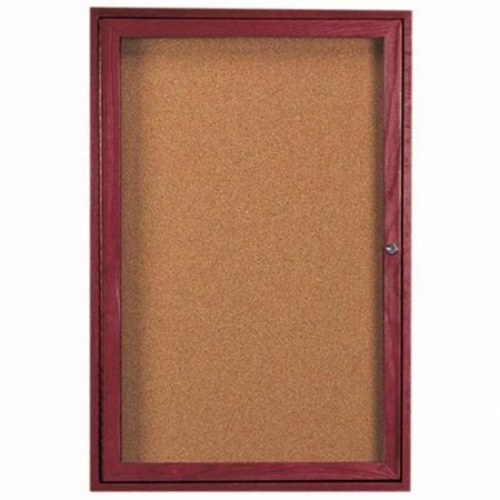 AARCO Aarco Products CBC3624R 1-Door Enclosed Bulletin Board - Cherry CBC3624R